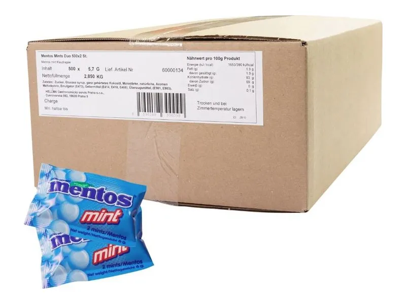 Mentos Mints Duo (6 g) – Verpackungseinheit 3 kg-Karton